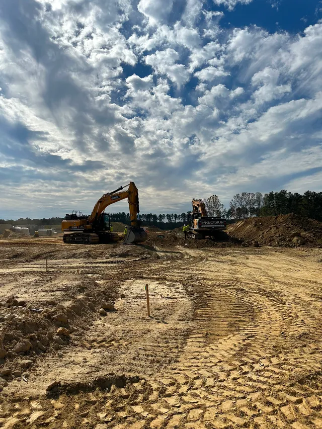 Precision Earth & Pipe underground utility job site