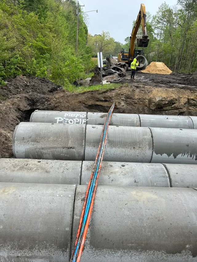 Precision Earth & Pipe underground utility job site