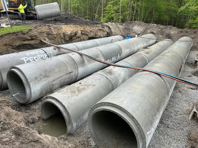 Precision Earth & Pipe underground utility job site