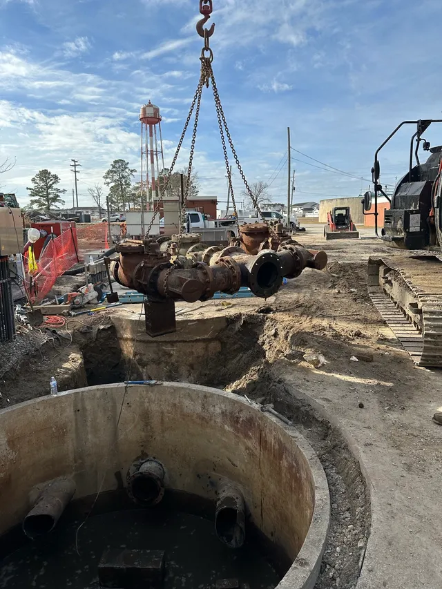 Precision Earth & Pipe underground utility job site