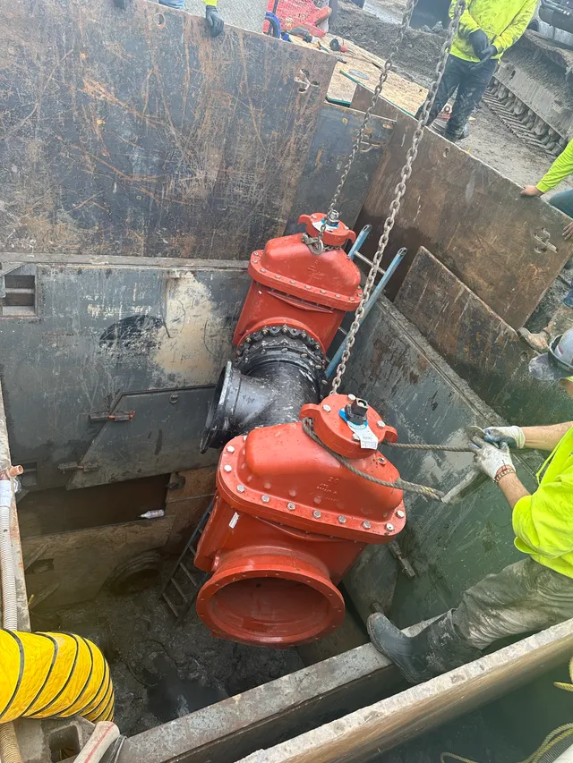 Precision Earth & Pipe underground utility job site