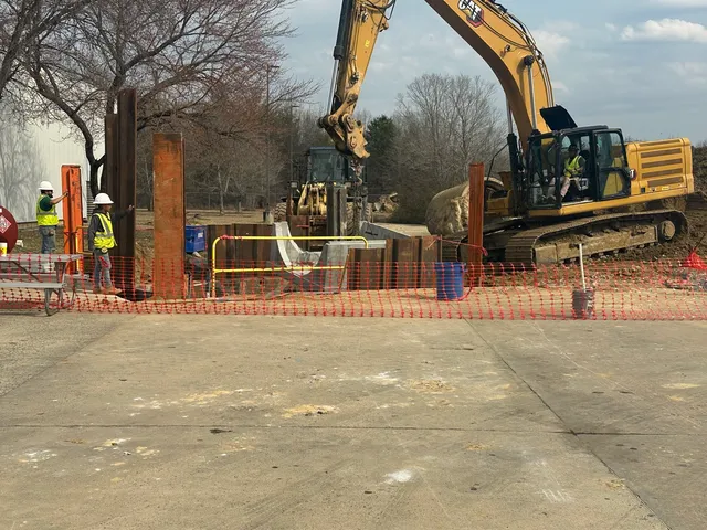 Precision Earth & Pipe underground utility job site