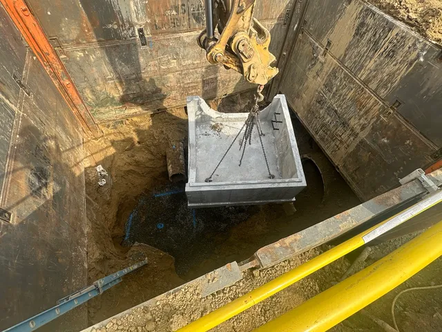 Precision Earth & Pipe underground utility job site