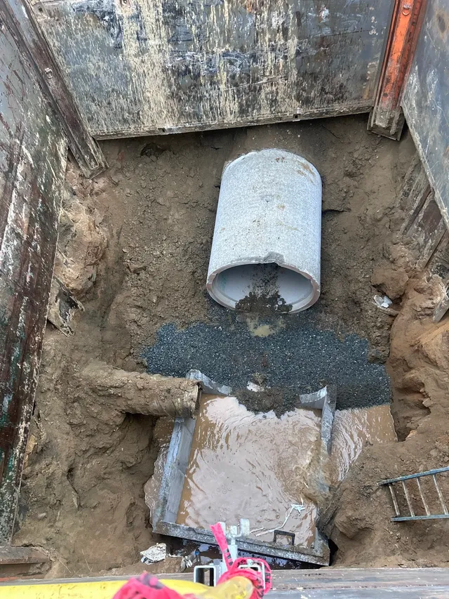 Precision Earth & Pipe underground utility job site