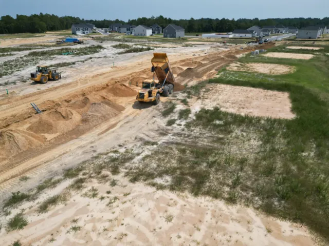 Precision Earth & Pipe underground utility job site