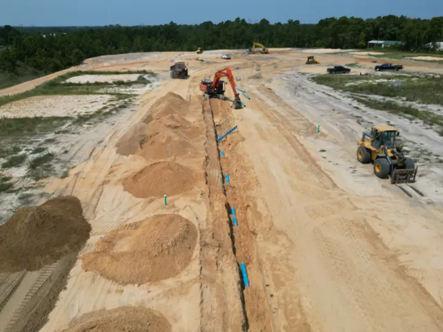 Precision Earth & Pipe underground utility job site