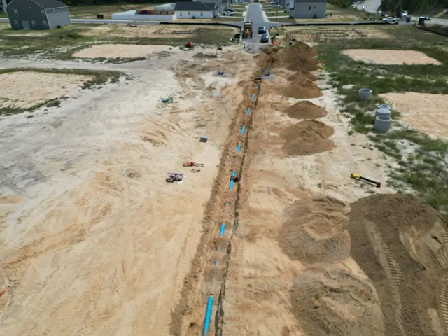 Precision Earth & Pipe underground utility job site