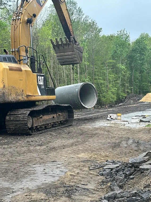 Precision Earth & Pipe underground utility job site